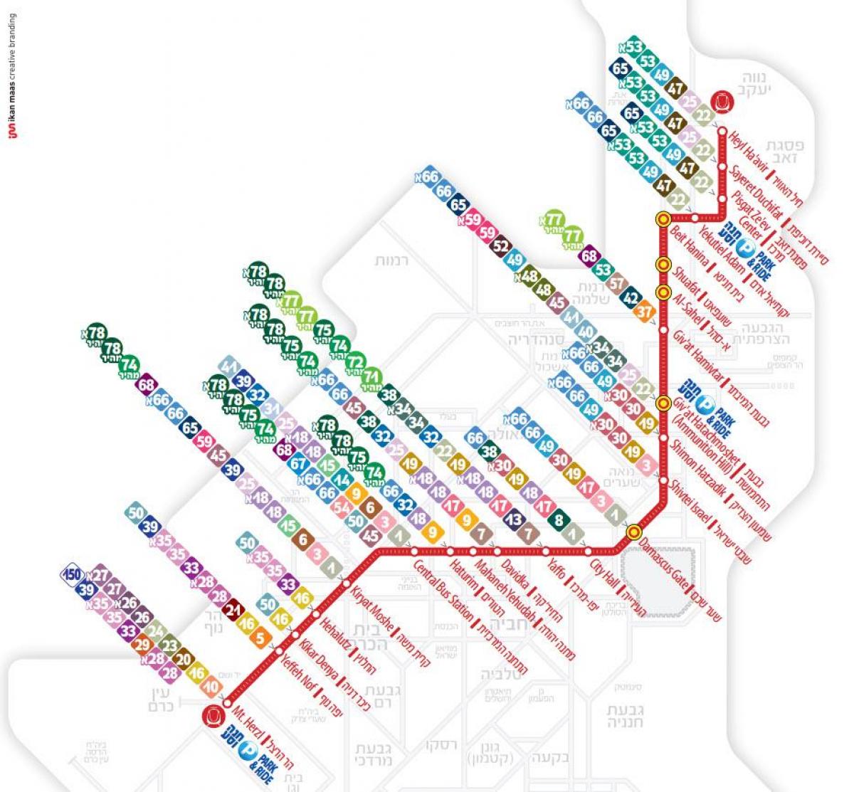 light rail Jérusalem carte