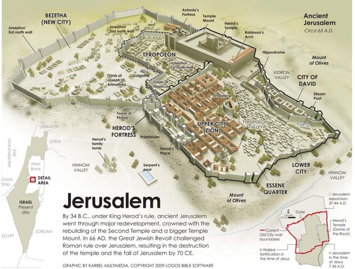 carte de l'ancienne Jérusalem