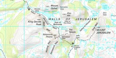Les murs de Jérusalem parc national de la carte