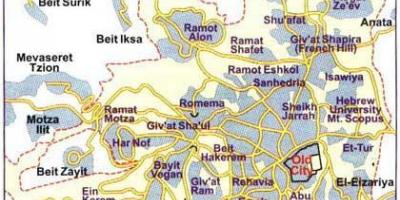 Carte des quartiers de Jérusalem