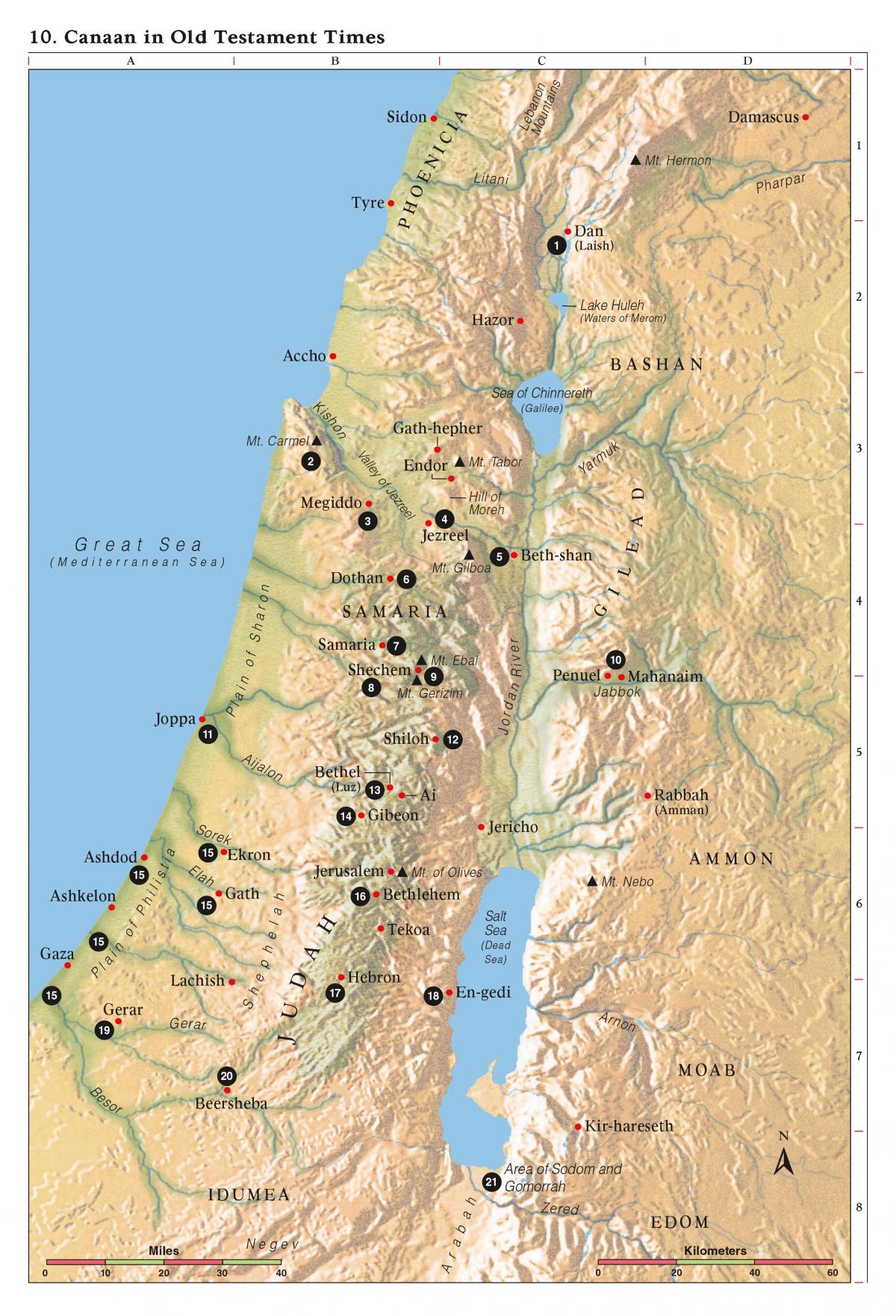 Ancien testament la carte - carte de l'ancien testament (Israël)