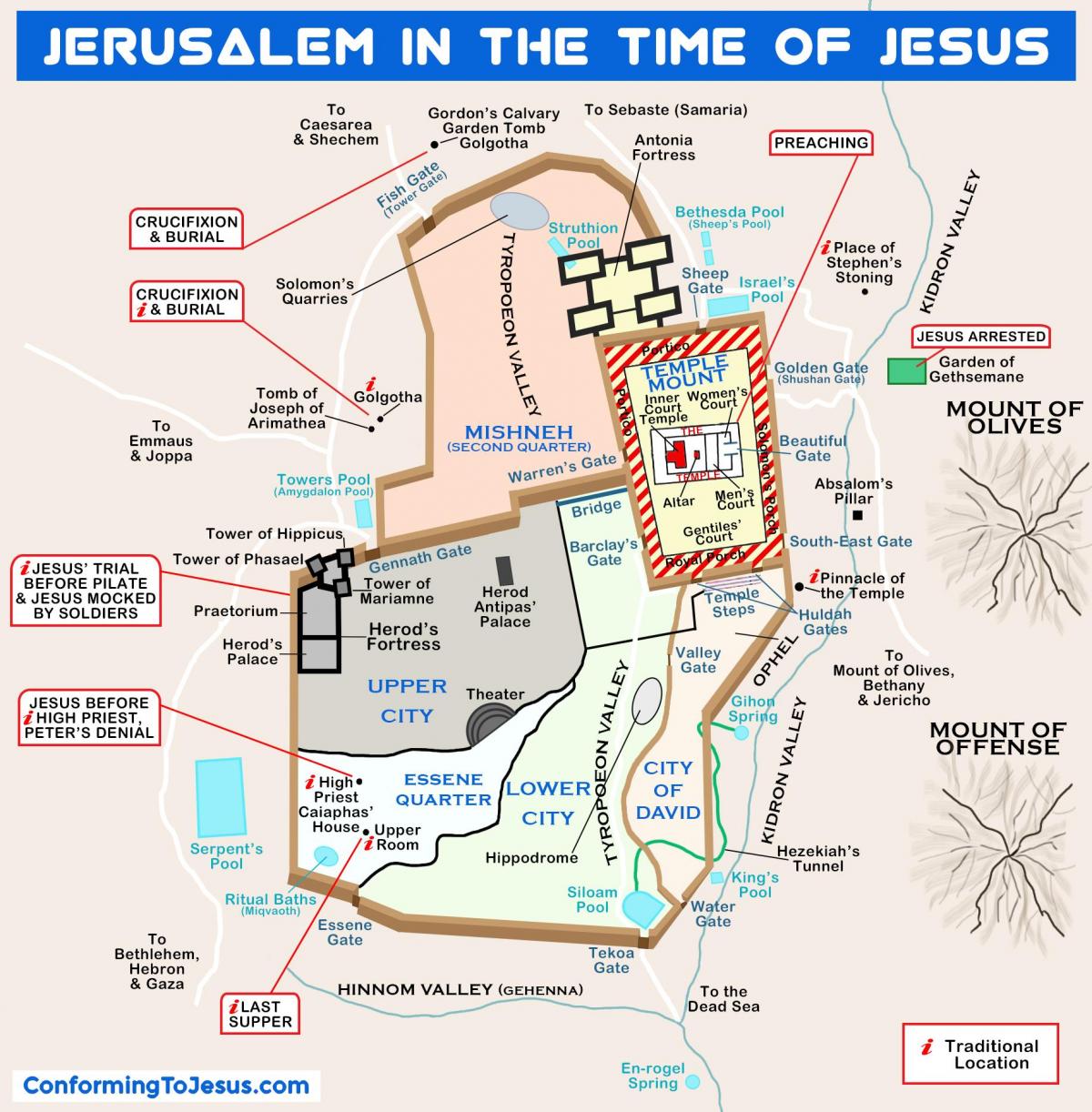 Jérusalem au temps de Jésus carte
