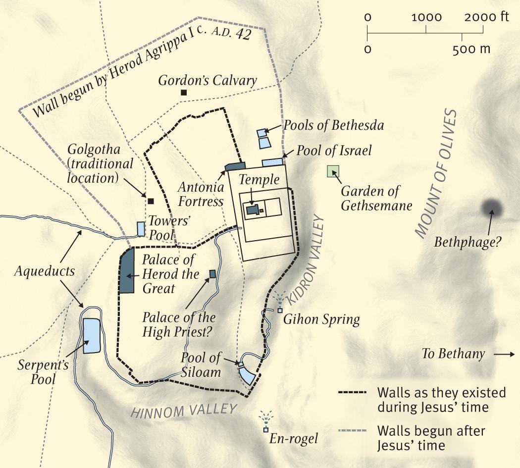 carte du jardin de gethsémani