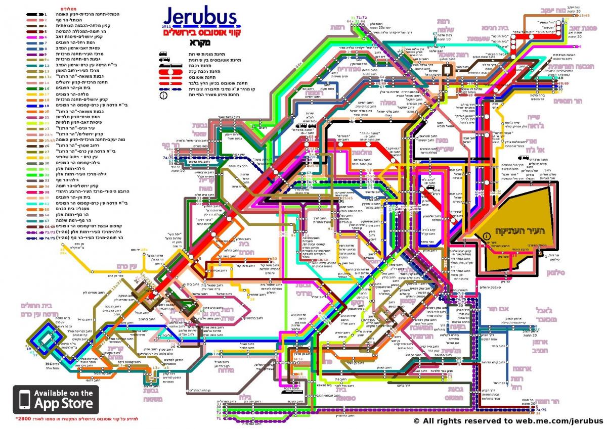 carte de bus de Jérusalem