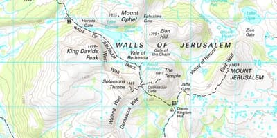 Les murs de Jérusalem parc national de la carte
