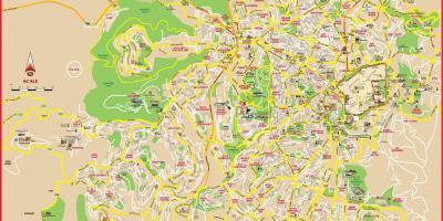 La carte touristique de Jérusalem