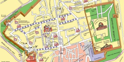 Carte de la vieille ville de Jérusalem