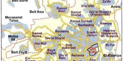 Carte des quartiers de Jérusalem